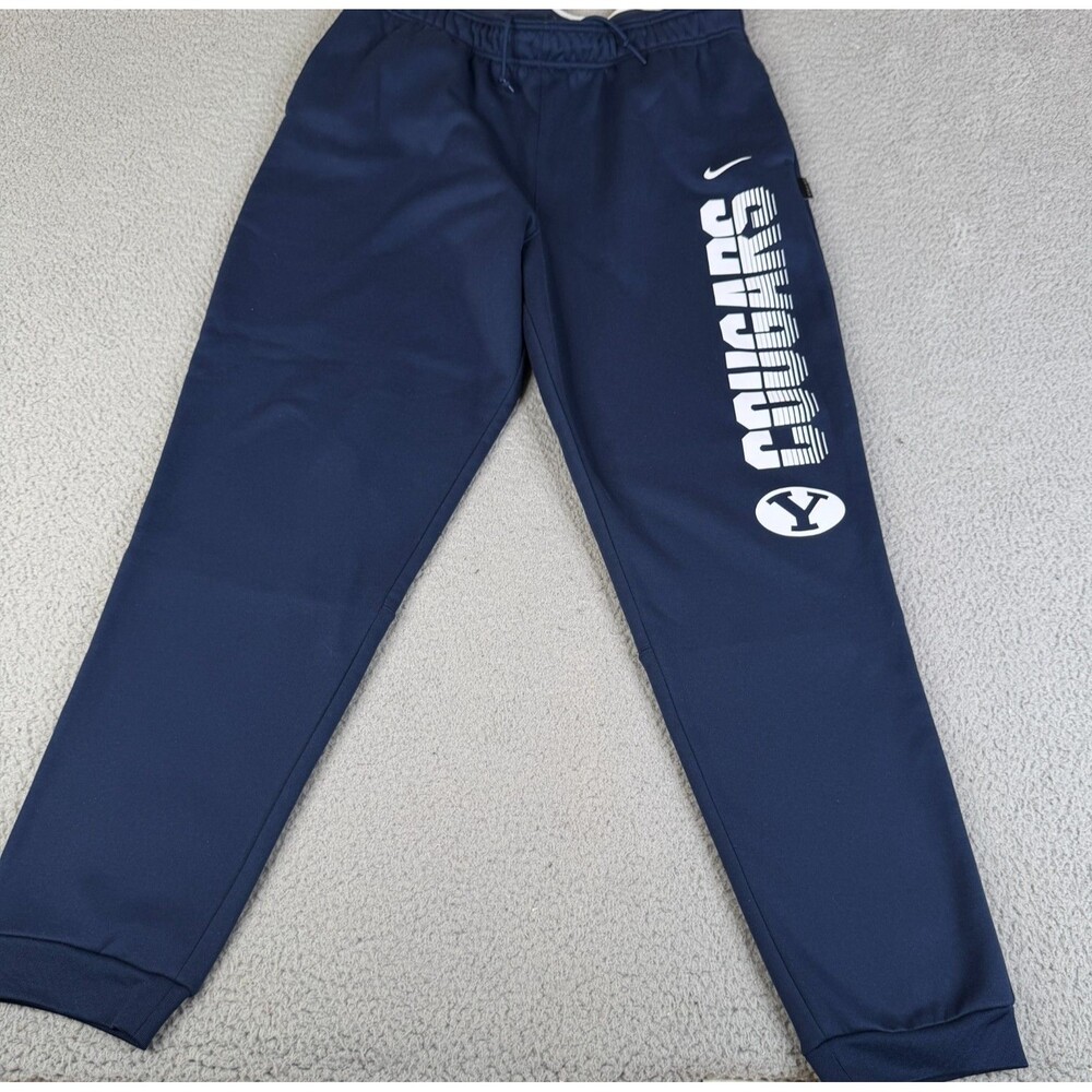 BYU COUGARS Jogger Pant Nike Men L Blue NCAA College Athletic Sweatpants Dri Fit